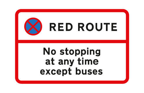 Red route sign